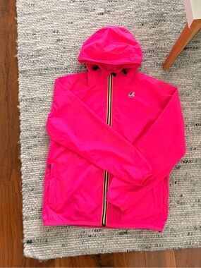 K-Way adult unisex Hooded Rain Jacket - Bright Pink